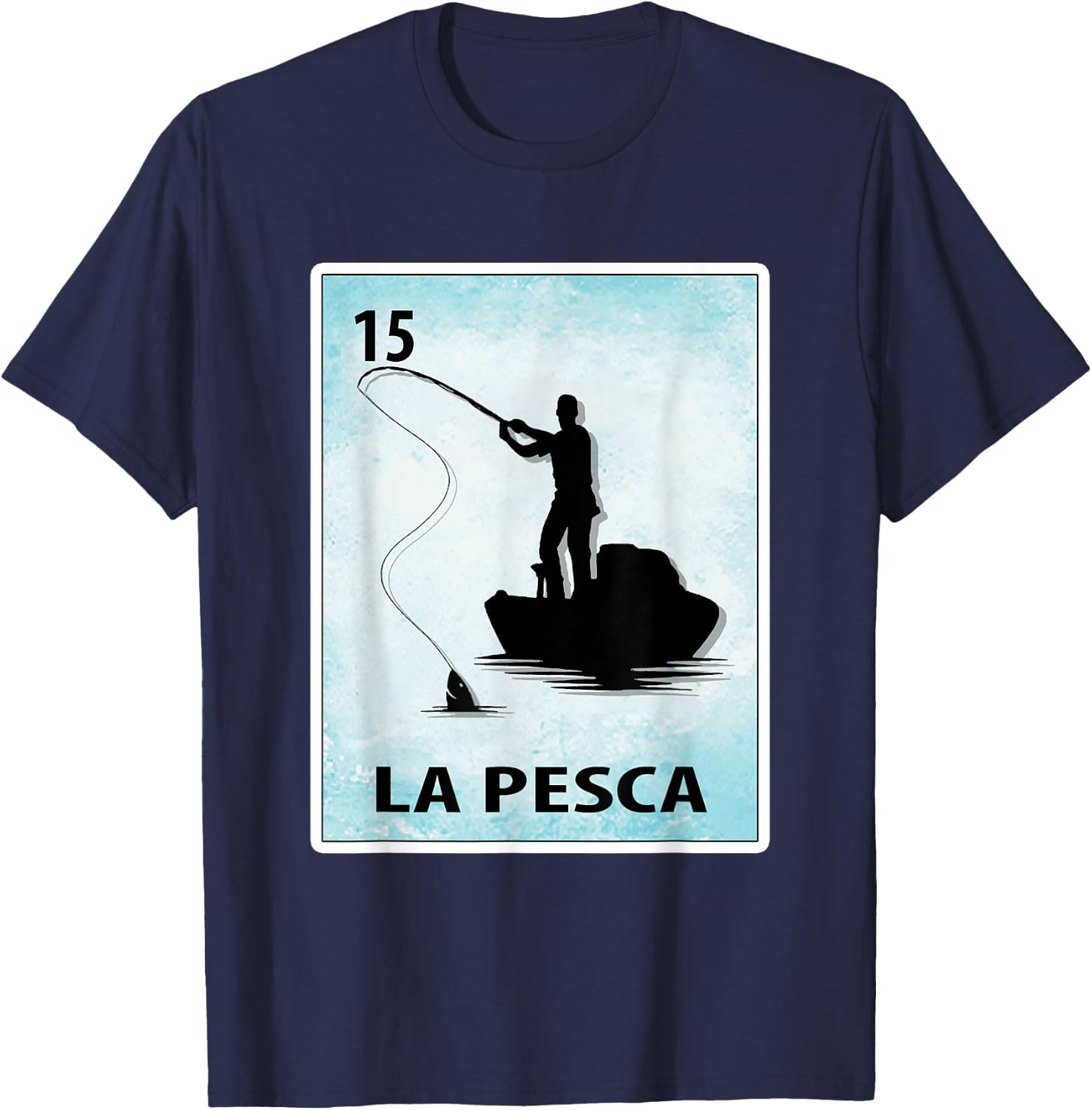 La Pesca Mexican Fishing Cards T-Shirt - T-Shirt | Navy