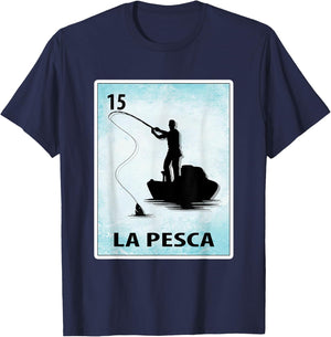La Pesca Mexican Fishing Cards T-Shirt - T-Shirt | Navy