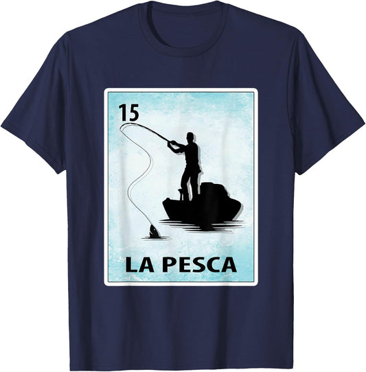 La Pesca Mexican Fishing Cards T-Shirt - T-Shirt | Navy