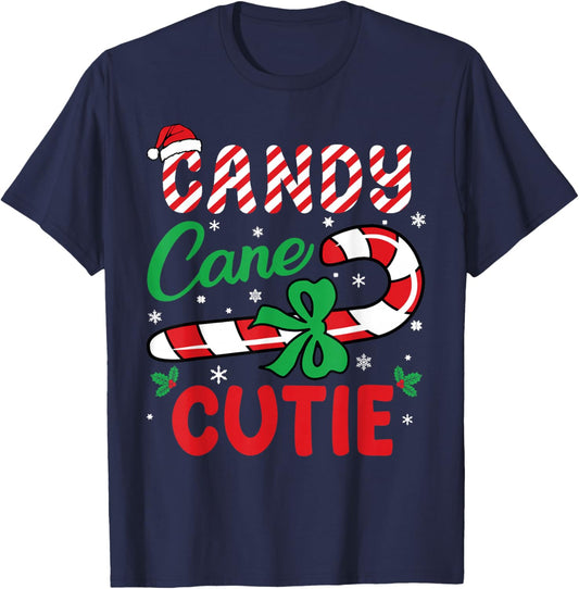 Candy Cane Cutie Funny Christmas Holiday Boys Toddlers Kids T-Shirt - T-Shirt | Navy