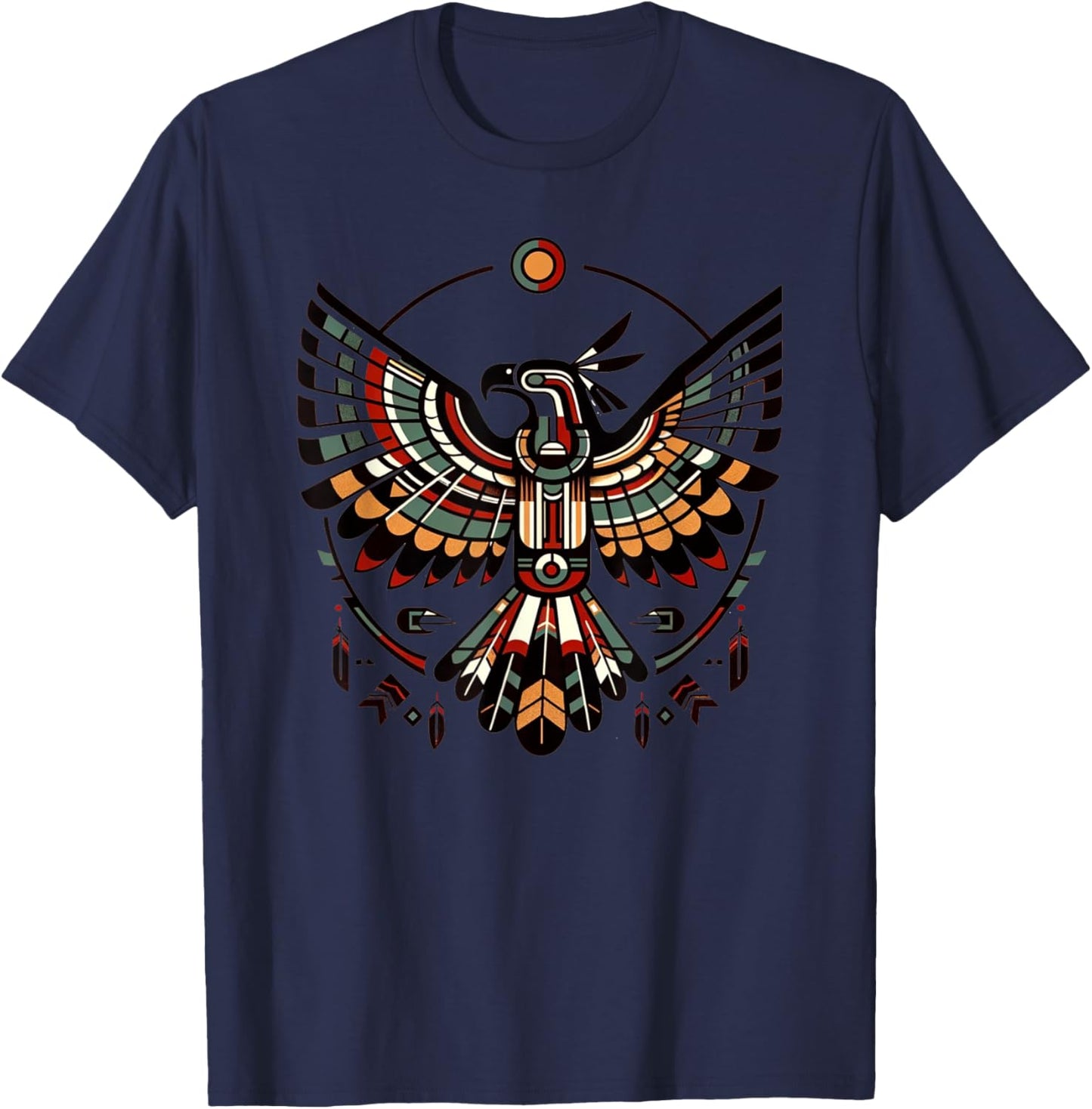 Thunderbird Native American Tribal Art T-Shirt - T-Shirt | Navy