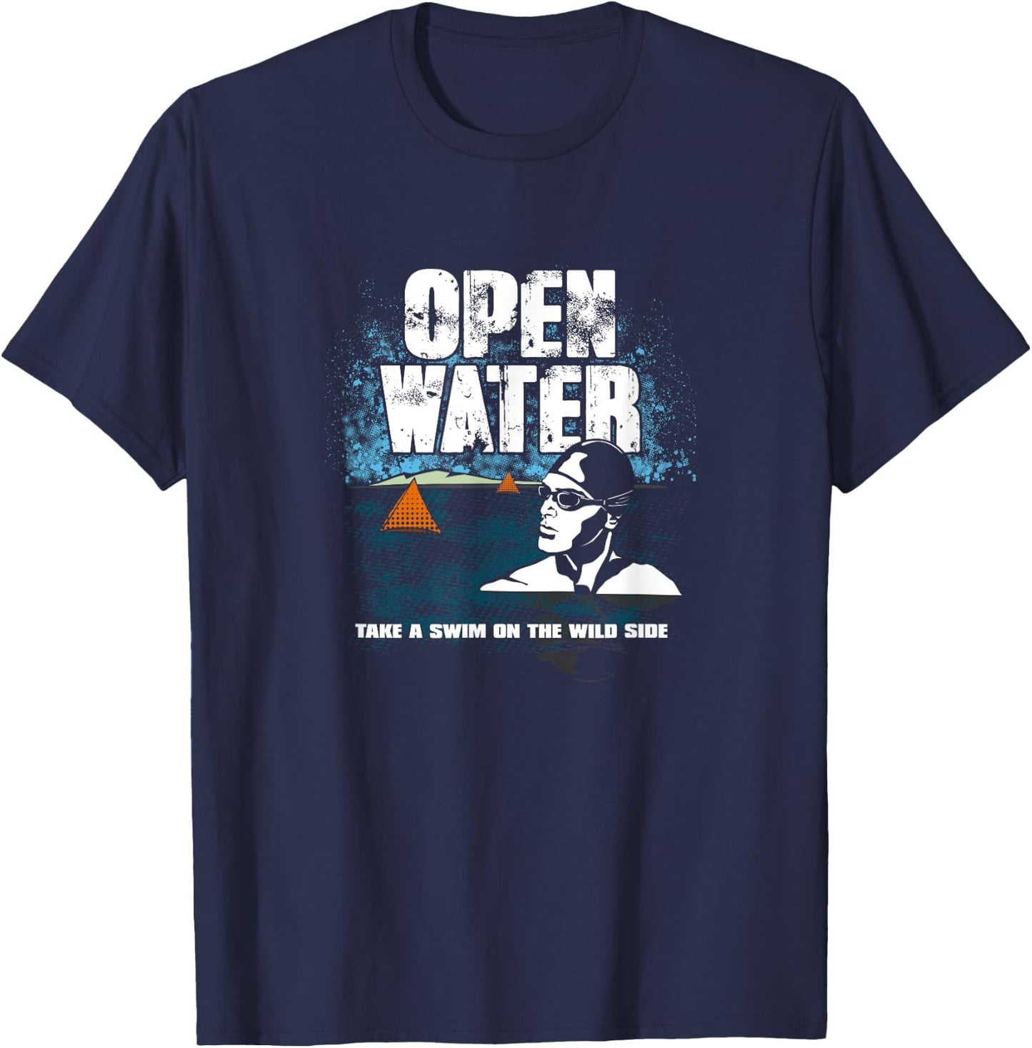 Open Water Swimming Triathlon Crossing English Channel Event T-Shirt - T-Shirt | Navy