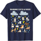 Funny English Idiom Raining Cats and Dogs Puppies Kitten T-Shirt - T-Shirt | Navy