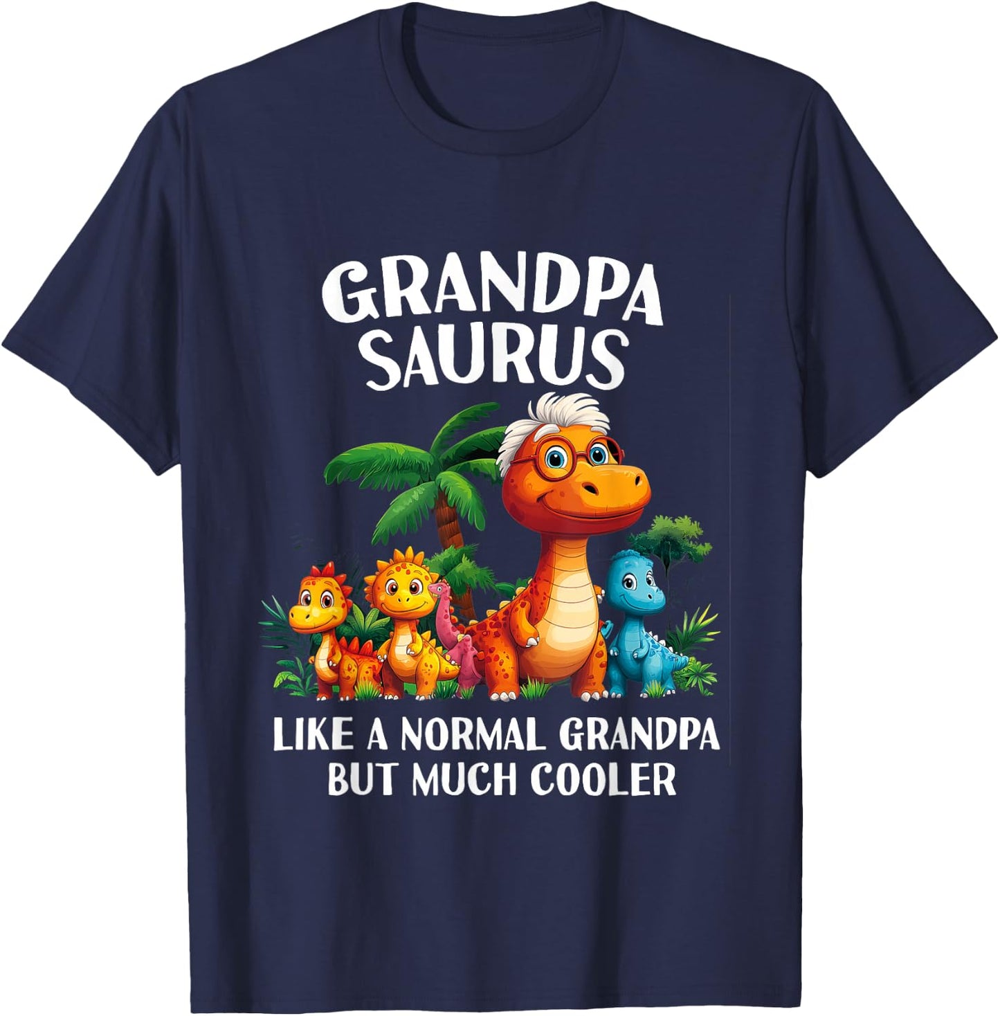 Grandpasaurus Grandpa Saurus Grandfather Men Matching Family T-Shirt - T-Shirt | Navy