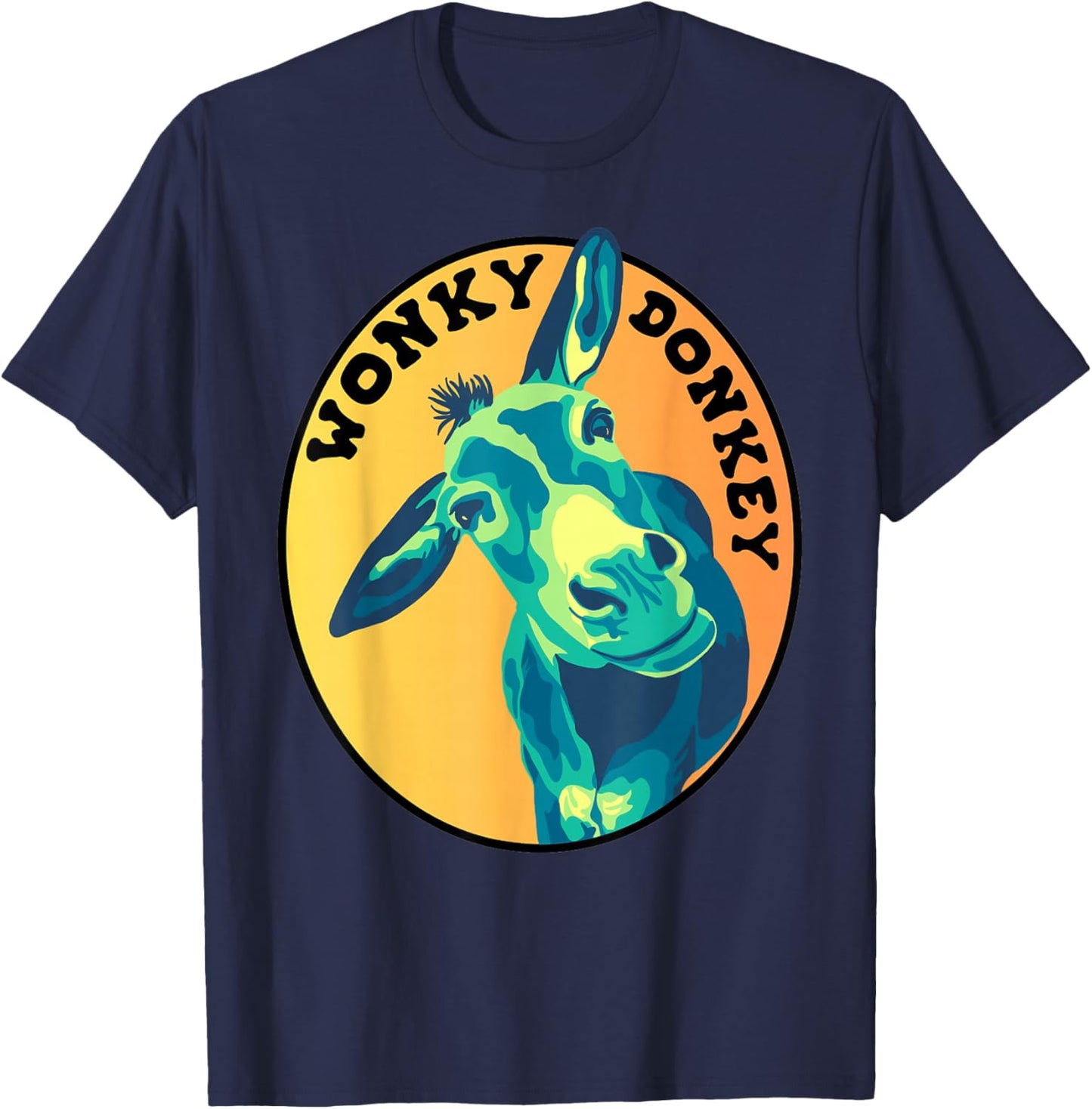 Slightly Unhinged Heather Wonky Donkey T-Shirt - T-Shirt | Navy