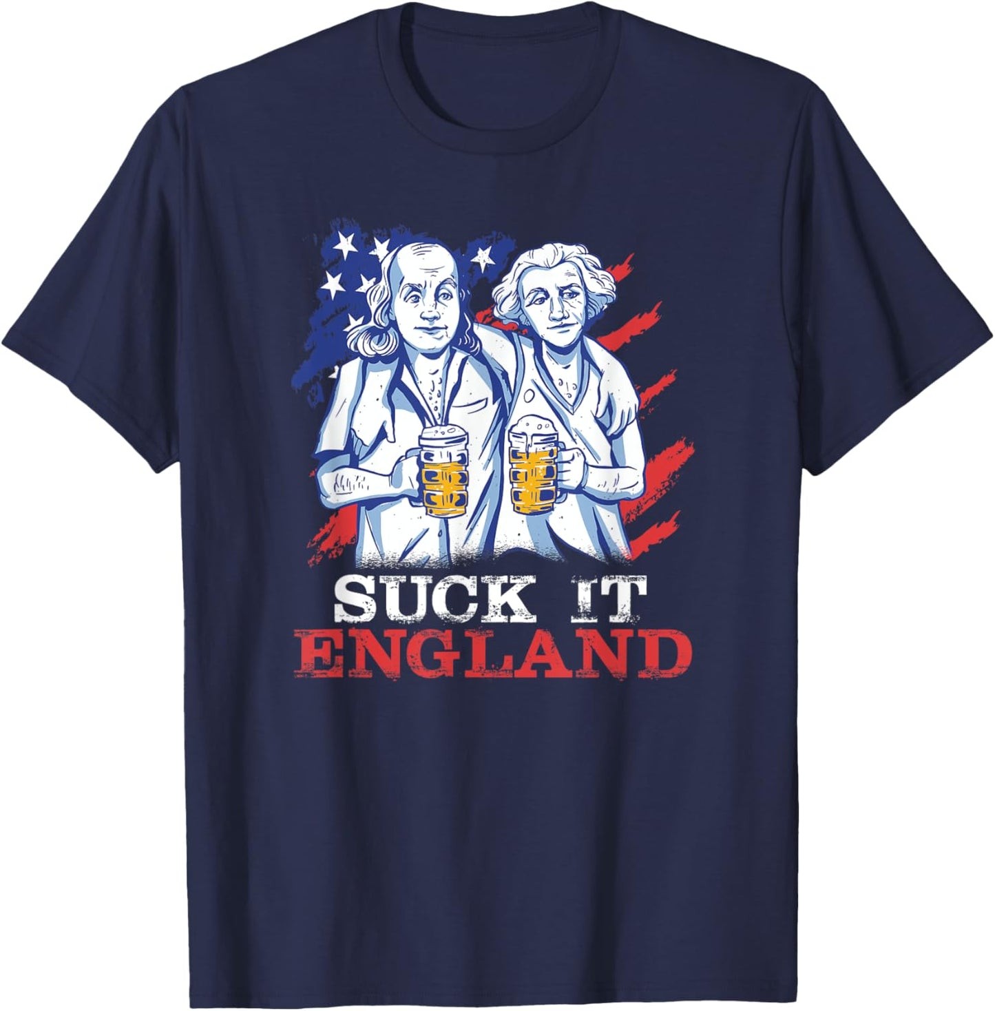 Suck-It England Funny 4th of July George Washington Men T-Shirt - T-Shirt | Navy