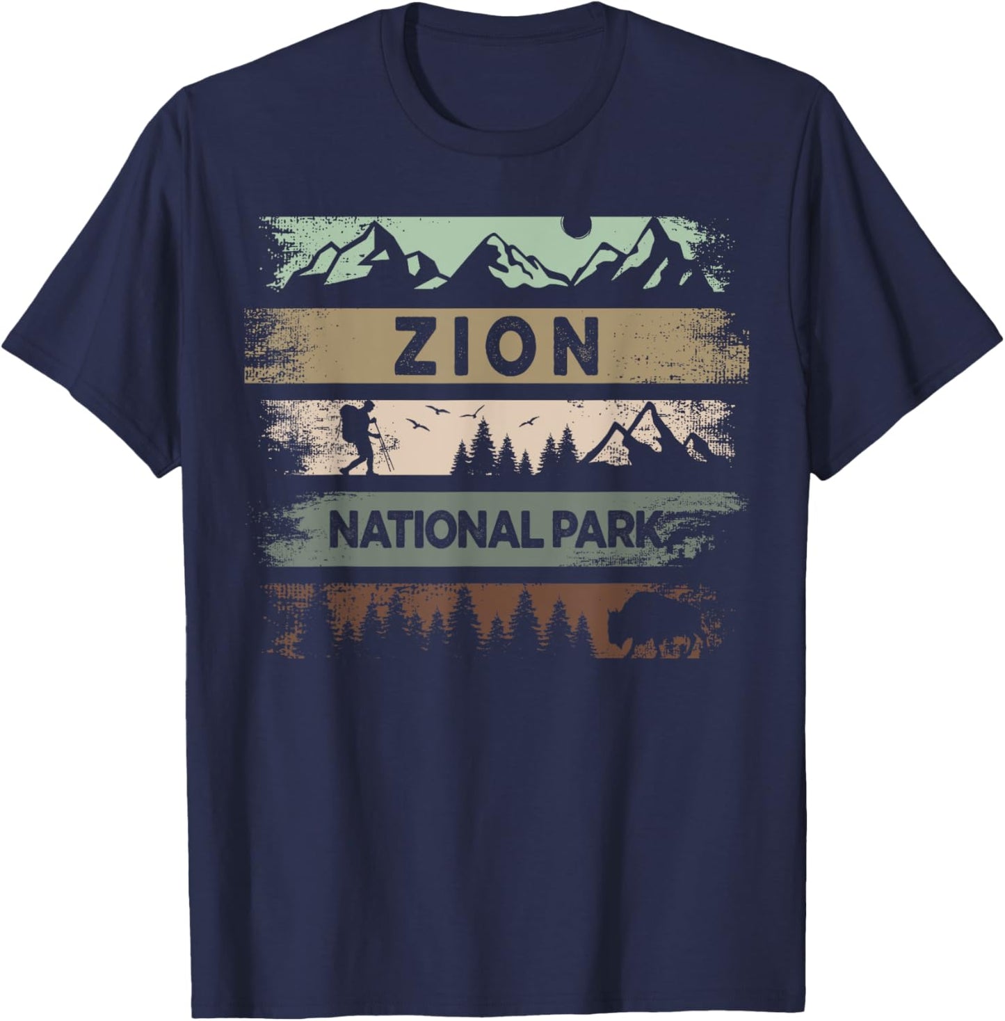 Retro Zion National Park Zion Nature Park US Vintage Zion T-Shirt - T-Shirt | Navy