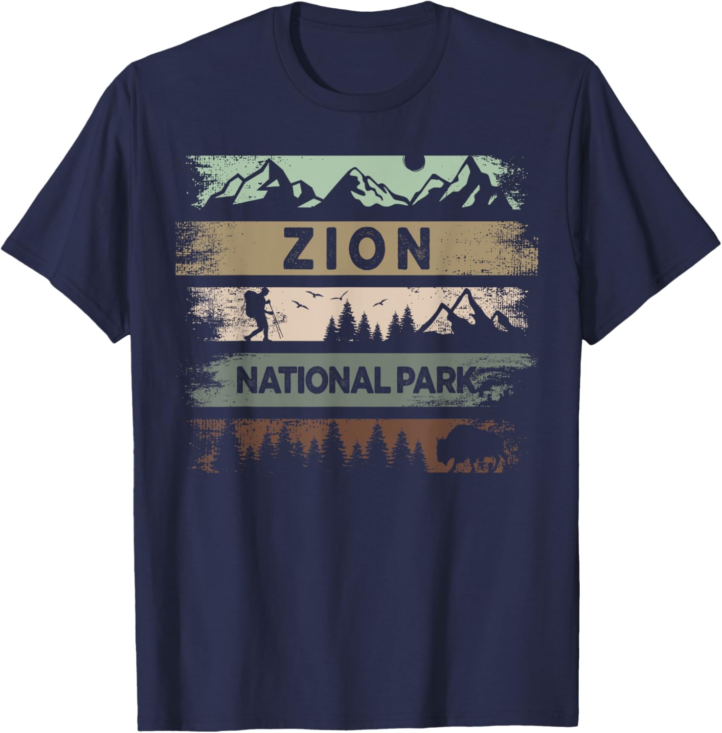 Retro Zion National Park Zion Nature Park US Vintage Zion T-Shirt - T-Shirt | Navy
