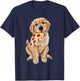 Golden Retriever eating pizza - puppy with a slice of pizza T-Shirt - T-Shirt | Navy