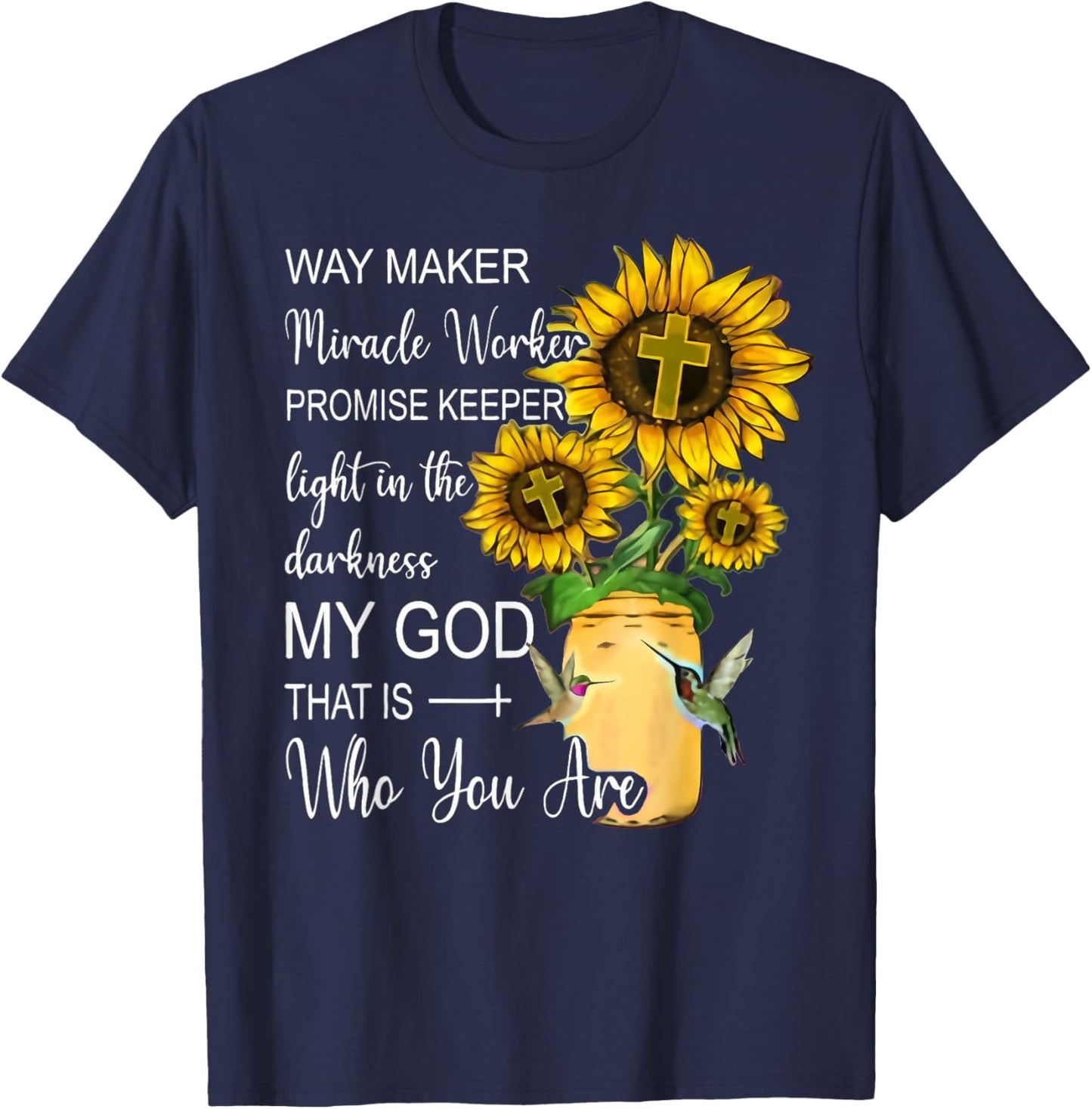 Way Maker Waymaker Promise Keeper Miracle Worker Christian T-Shirt - T-Shirt | Navy