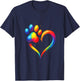 Bunte Hundepfote Tierliebhaber Aquarell Pfote T-Shirt - T-Shirt | Navy