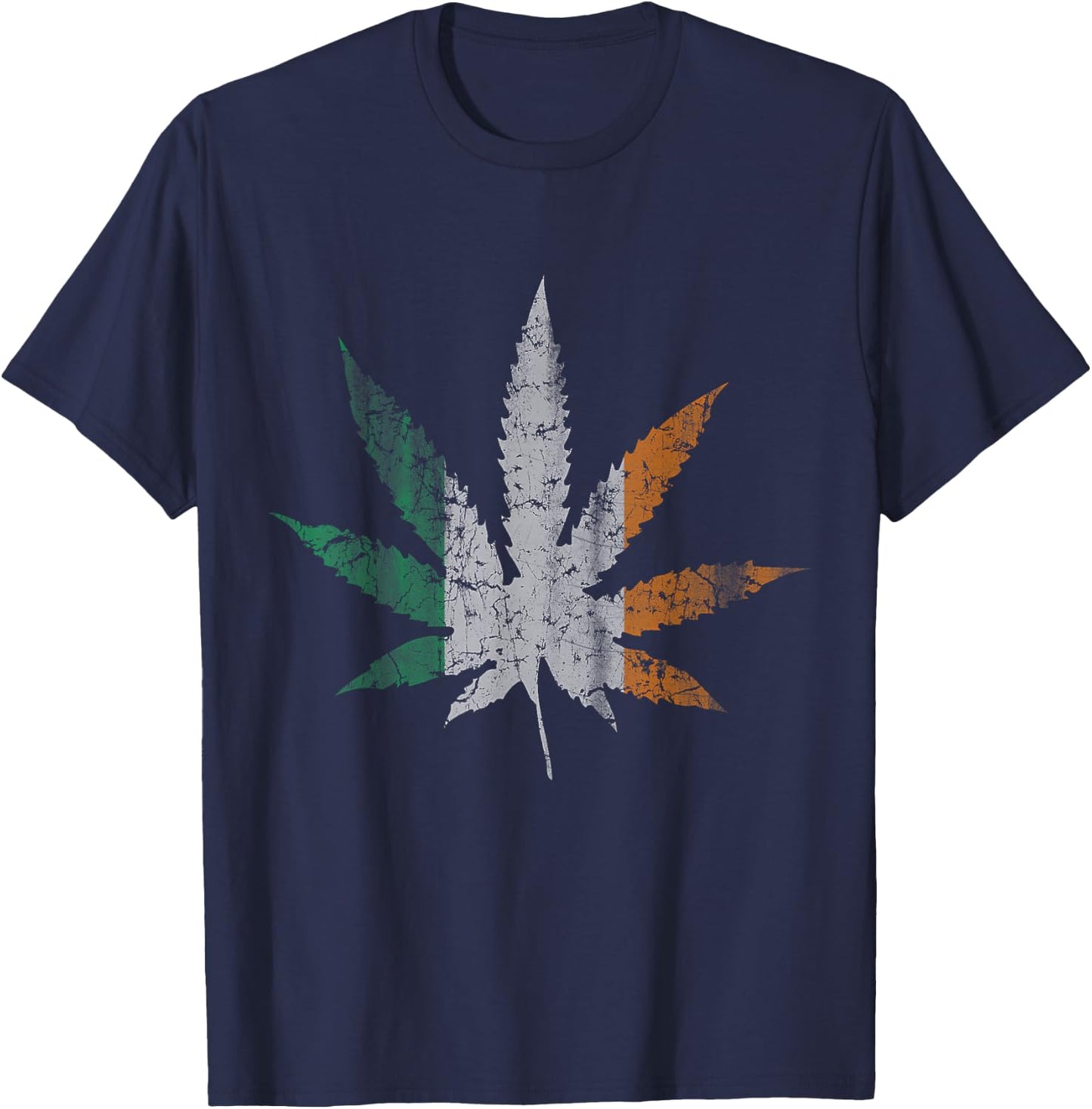 Irish Marijuana Pot Leaf Cannabis St Patricks Day 420 Weed T-Shirt - T-Shirt | Navy