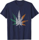 Irish Marijuana Pot Leaf Cannabis St Patricks Day 420 Weed T-Shirt - T-Shirt | Navy