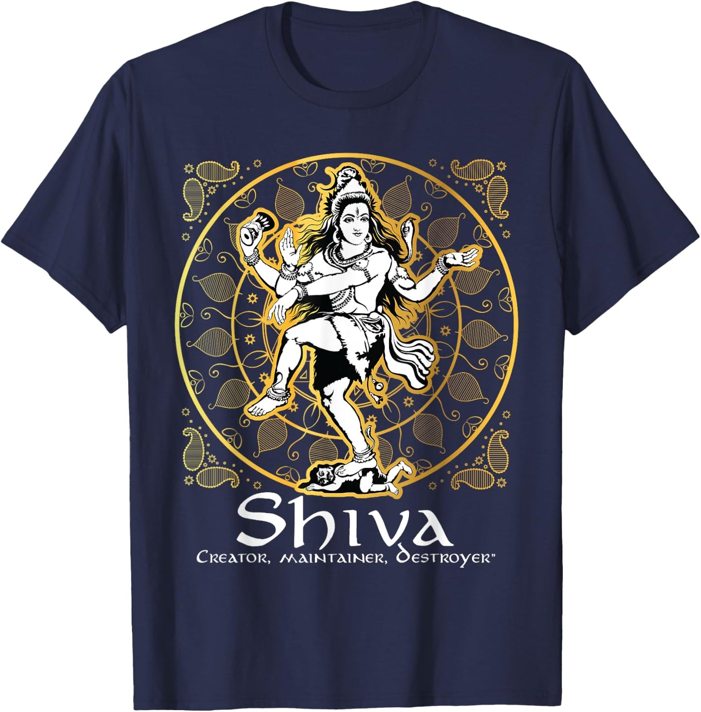 Shiva 'Creator, Maintainer, Destroyer' Hindu Gods Lord Shiva T-Shirt - T-Shirt | Navy