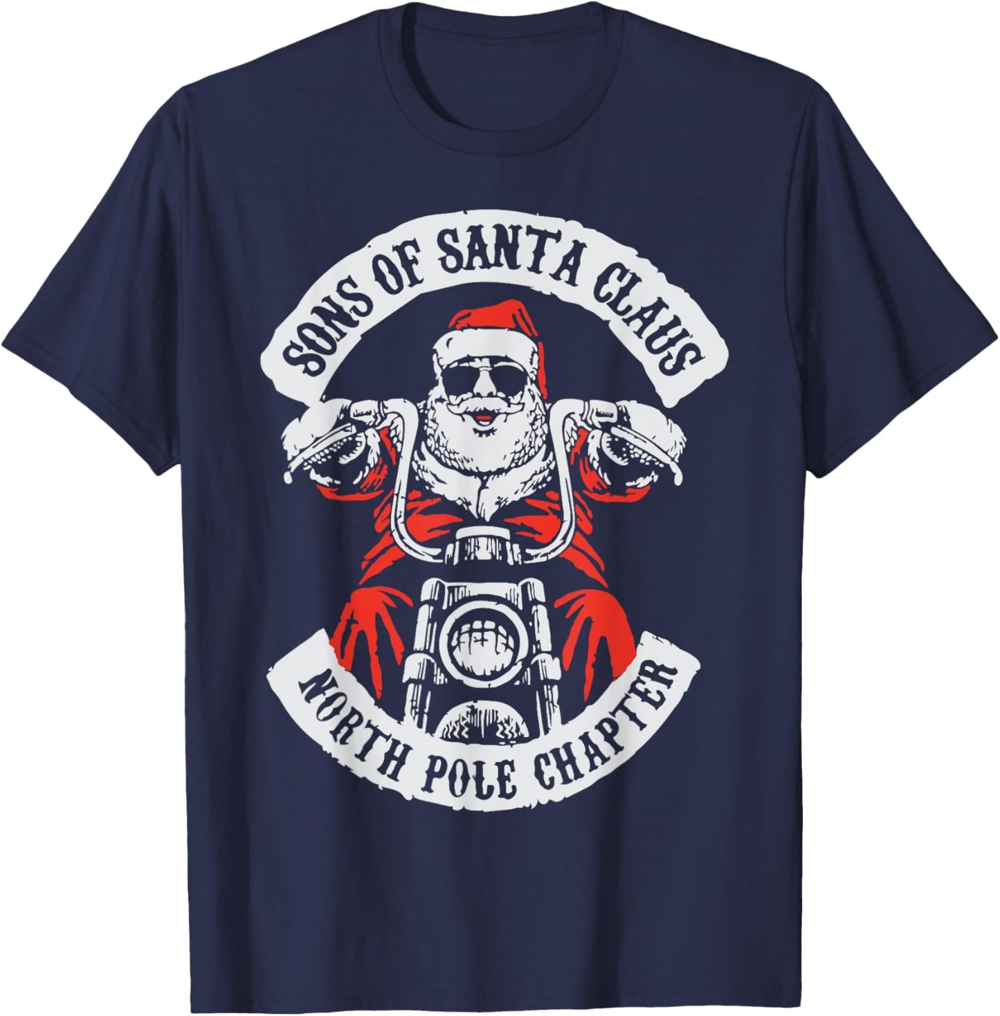 Sons Of Santa Claus North Pole Chapter Funny Christmas Quote T-Shirt - T-Shirt | Navy