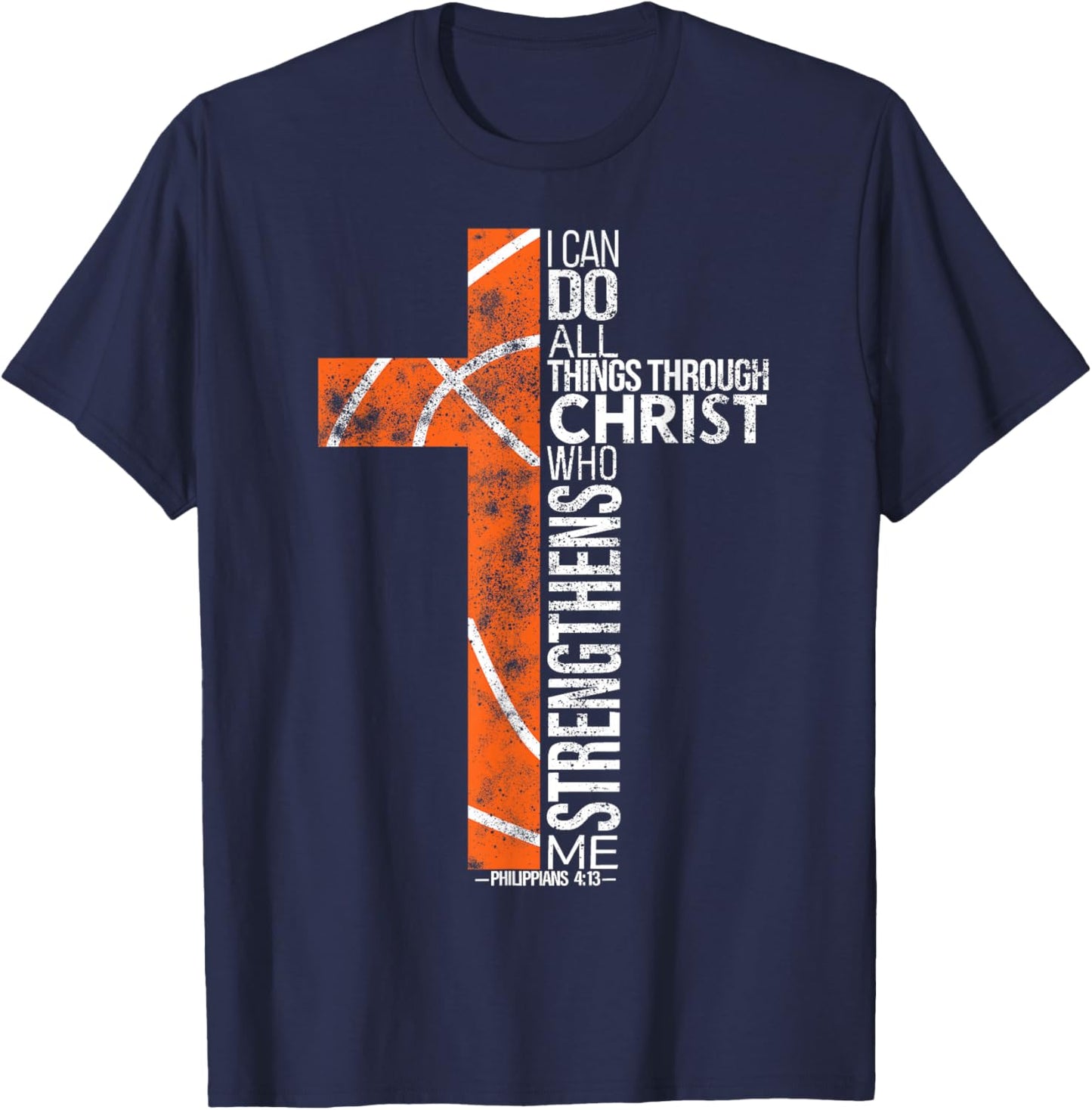 Men Christian Basketball Boys Player Religious Team Coach T-Shirt - T-Shirt | Navy