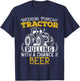 Tractor Pulling Shirt Weekend Forecast Tractor Beer Gift T-Shirt - T-Shirt | Navy