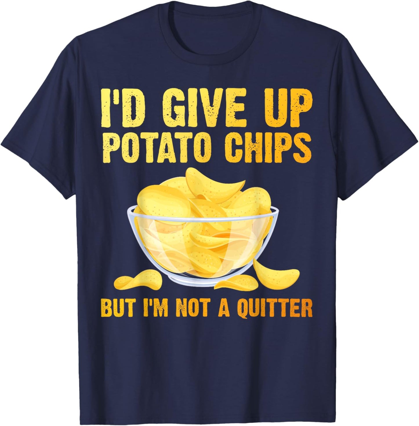 Funny Potato Chips Art Women Kids Bag of Chips Lover T-Shirt - T-Shirt | Navy