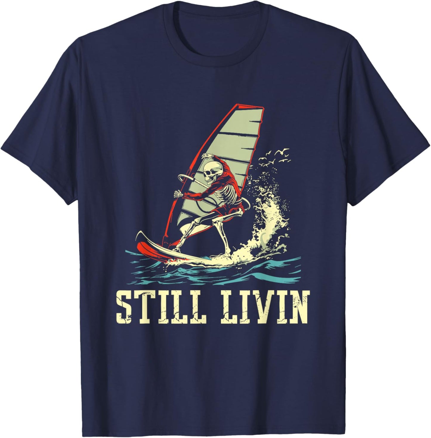 Windsurfer Windsurfing Surfboard T-Shirt - T-Shirt | Navy