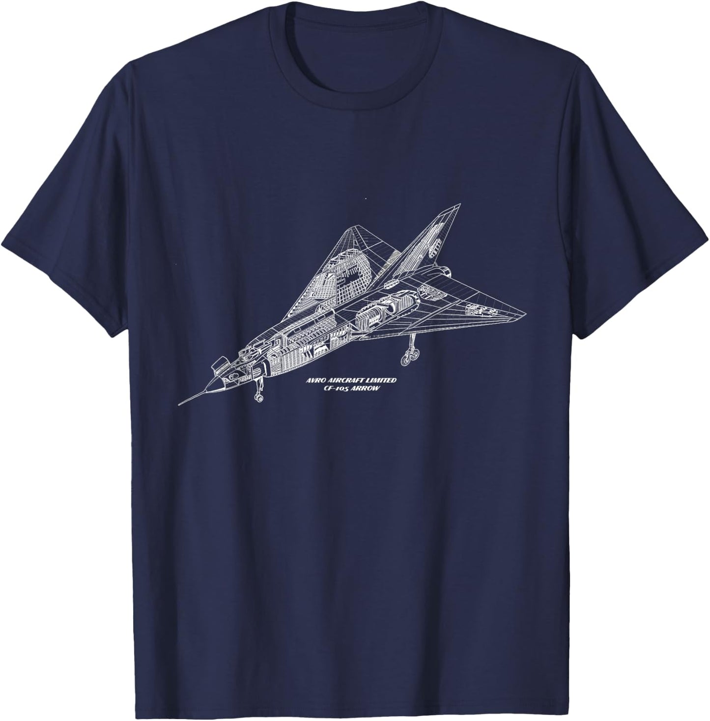Avro Arrow CF-105 Technical Drawing T-Shirt - T-Shirt | Navy
