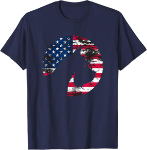 Vintage Schnauzer American Flag T-Shirt - T-Shirt | Navy