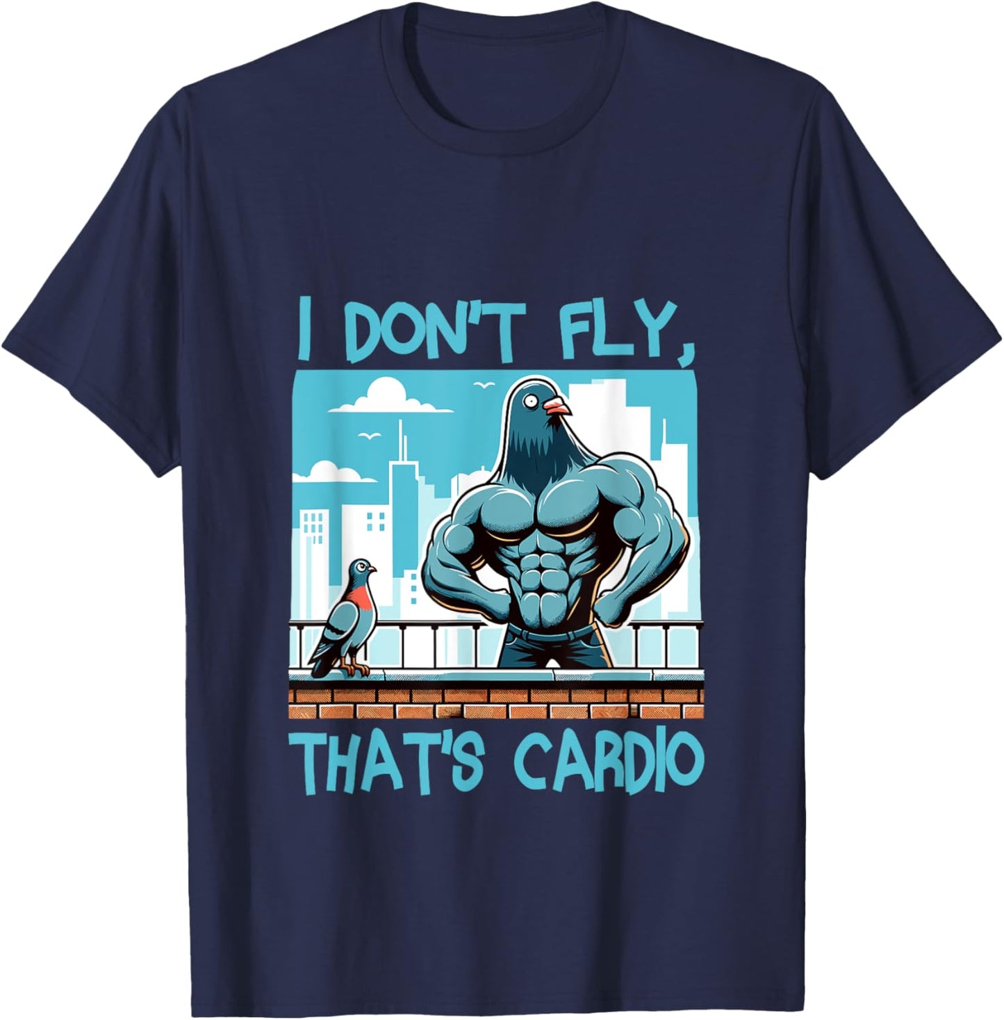 Pigeon Workout Bodybuilding Fitness Gym Muscle T-Shirt - T-Shirt | Navy