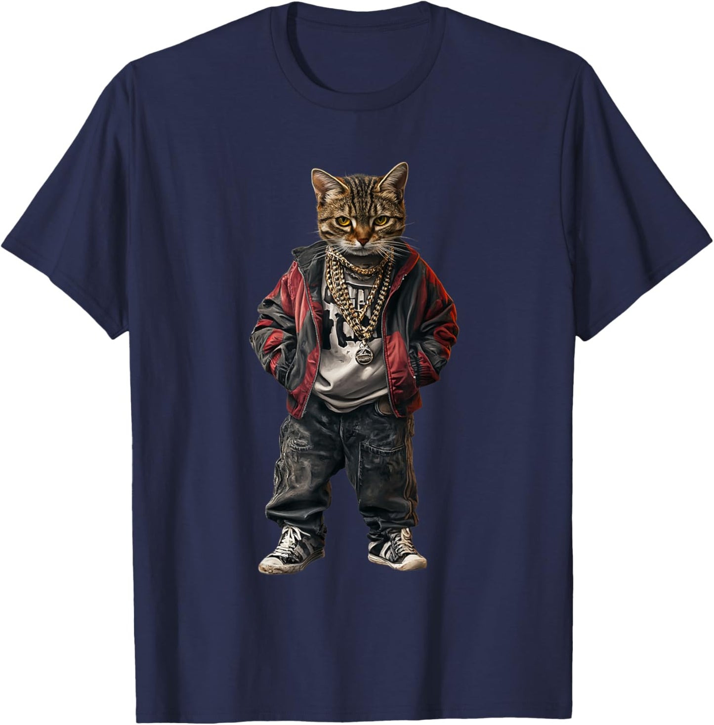 Thug Gangster Life Cat For Hip Hop Fans Meme and Cat lovers T-Shirt - T-Shirt | Navy