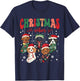 Cute Santa Hat Dachshund in Socks Christmas Vibes Weiner Dog T-Shirt - T-Shirt | Navy