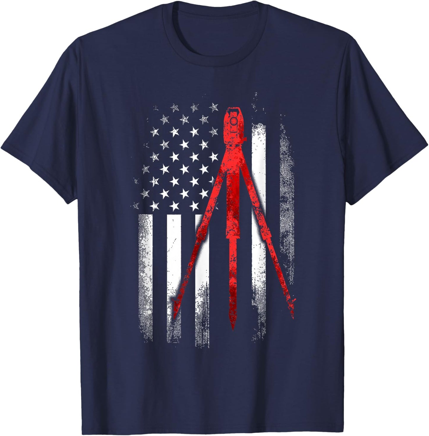 Land Surveying Flag Tool USA Funny Surveyor Gifts T-Shirt - T-Shirt | Navy