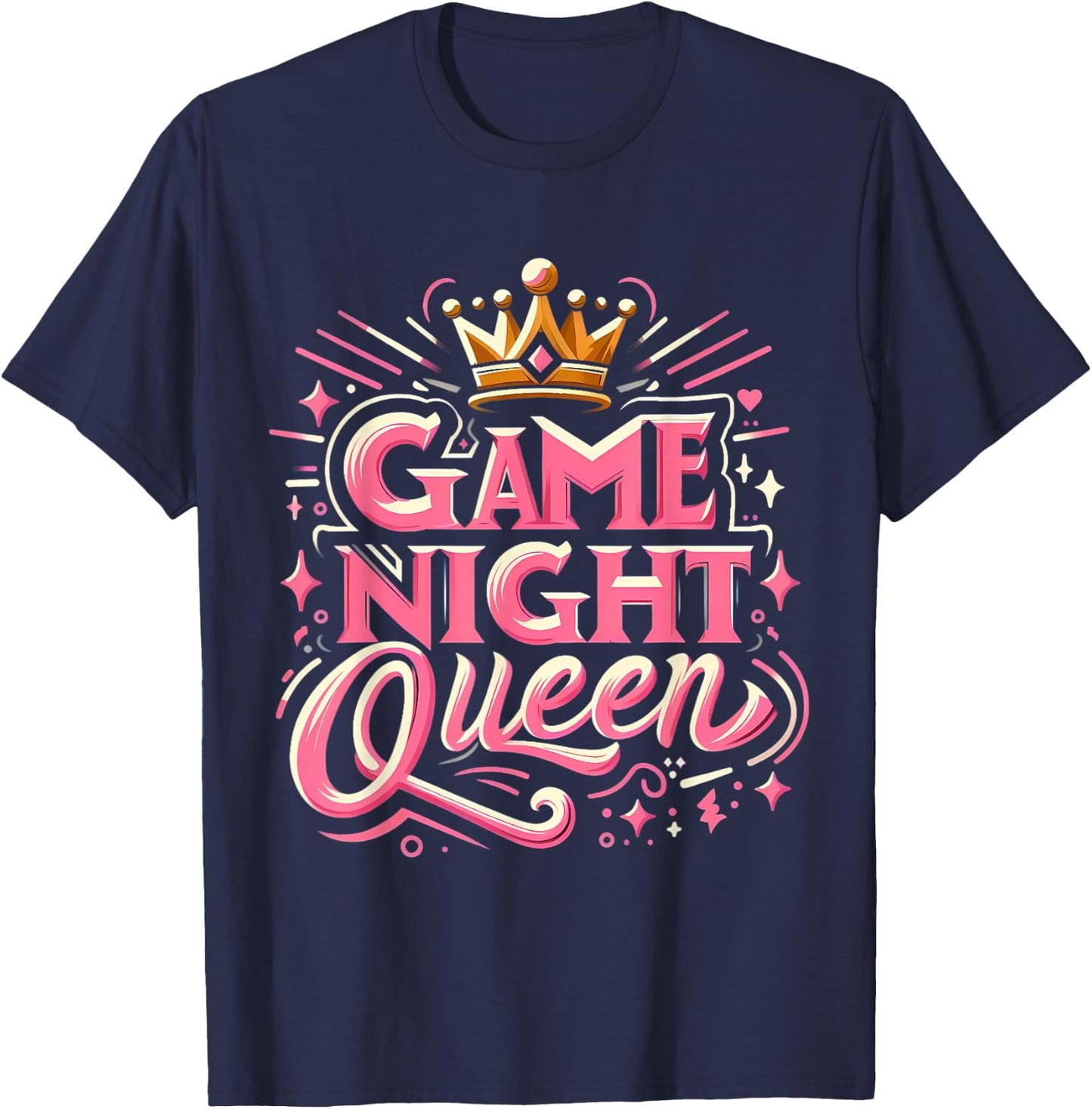 Game Night Queen Boardgame Lover Board Game Player T-Shirt - T-Shirt | Navy