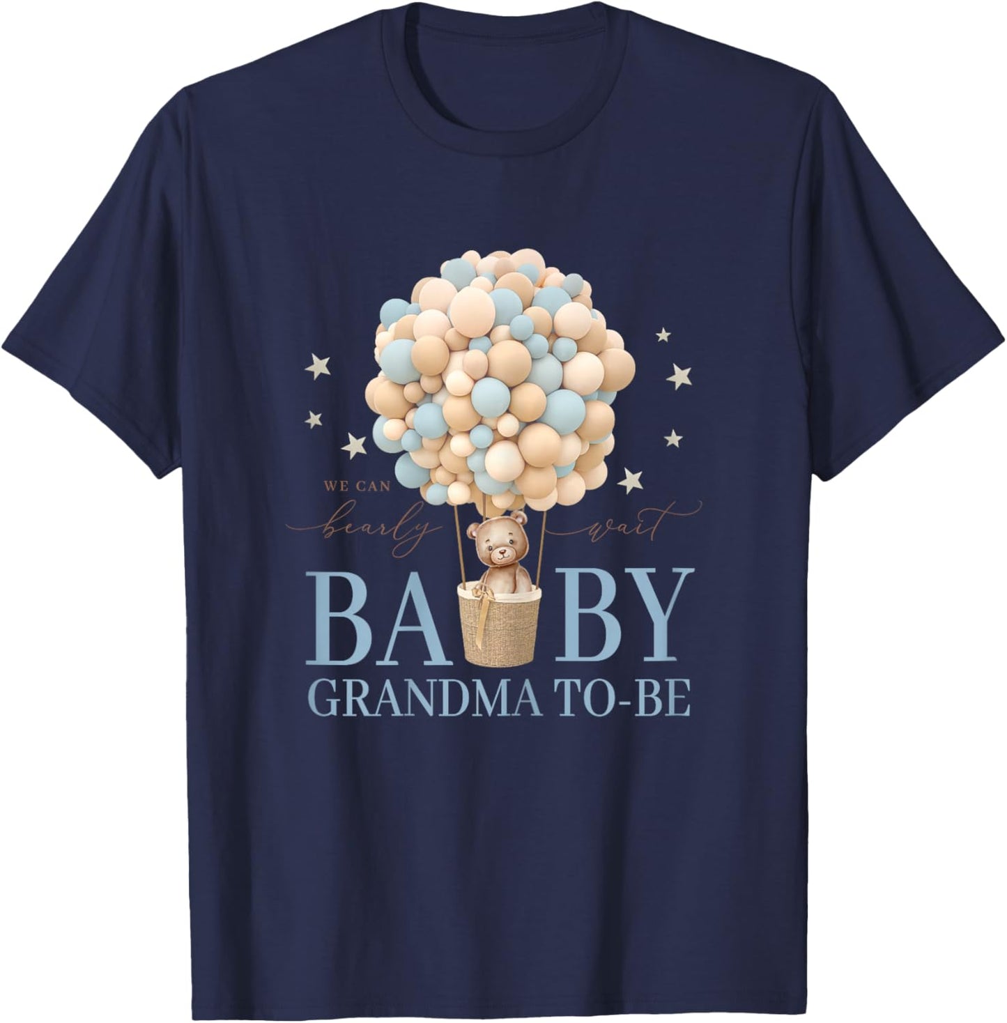 Grandma We Can Bearly Wait Baby Shower Bear Family Matching T-Shirt - T-Shirt | Navy