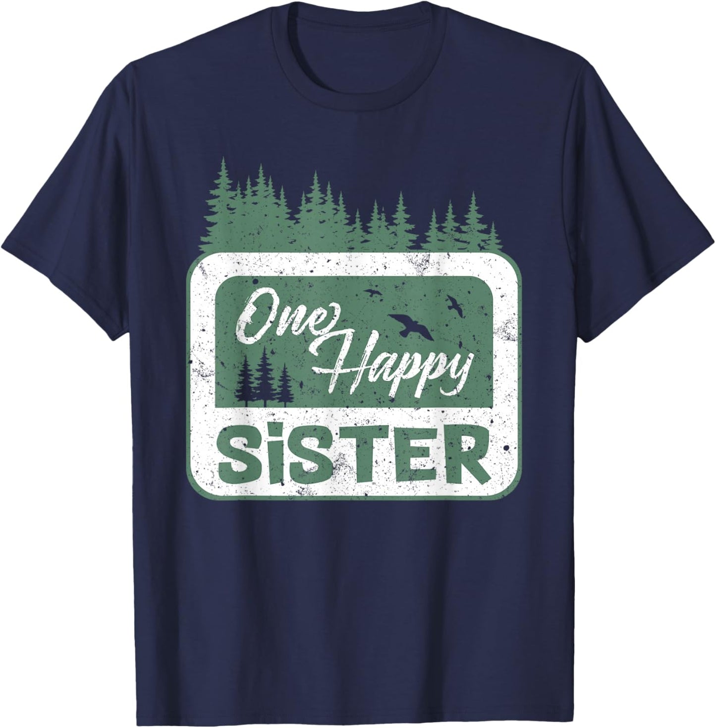 One Happy Sister Camper 1St Birthday Camping Bear T-Shirt - T-Shirt | Navy