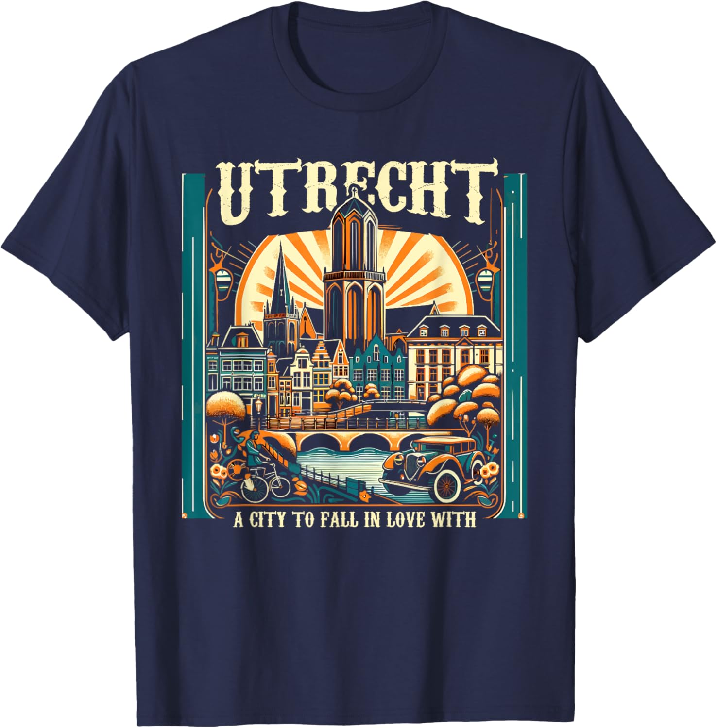 Utrecht Netherlands Travel Vacation I Love Utrecht T-Shirt - T-Shirt | Navy
