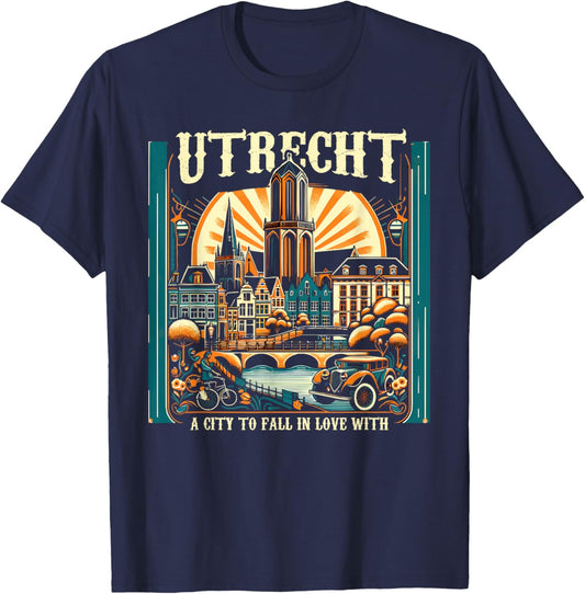 Utrecht Netherlands Travel Vacation I Love Utrecht T-Shirt - T-Shirt | Navy