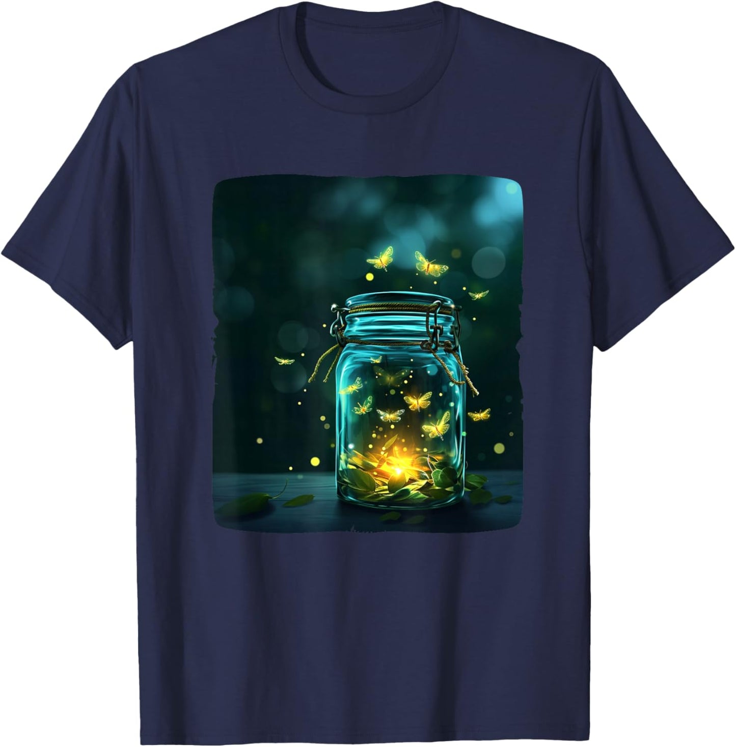 Cool insects in a Jar for fireflies lovers in summer nights T-Shirt - T-Shirt | Navy