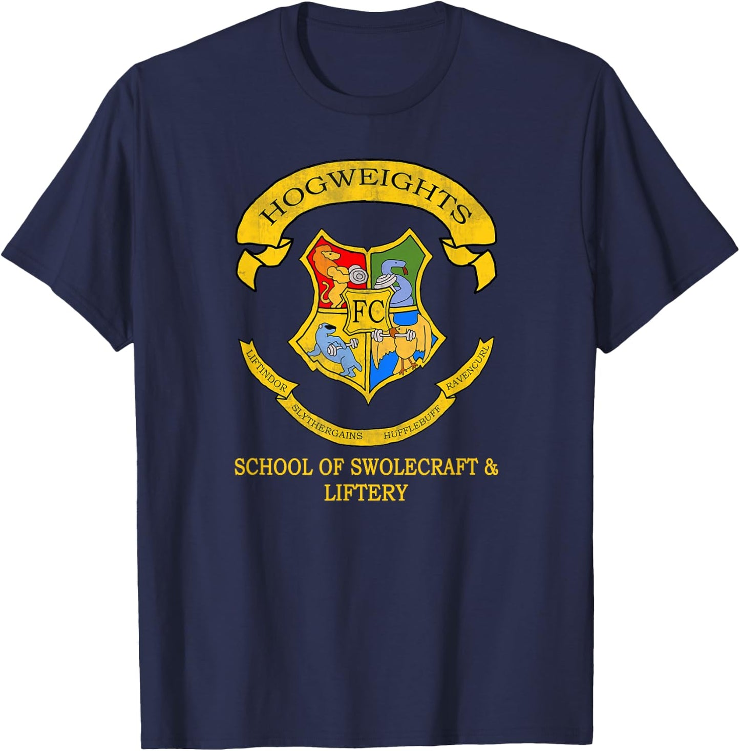 Hogweights Cool Bodybuilding Fitness and Training T-Shirt - T-Shirt | Navy