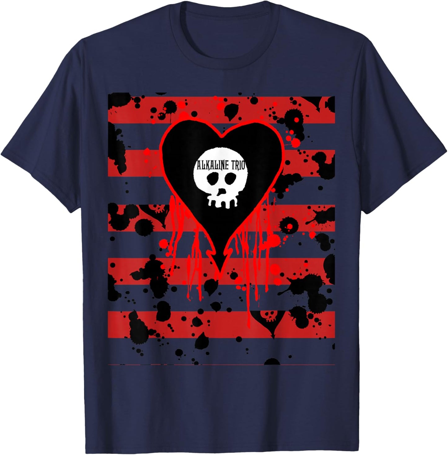 Alkaline Trio - Official Merchandise - Bloody Stripes T-Shirt - T-Shirt | Navy