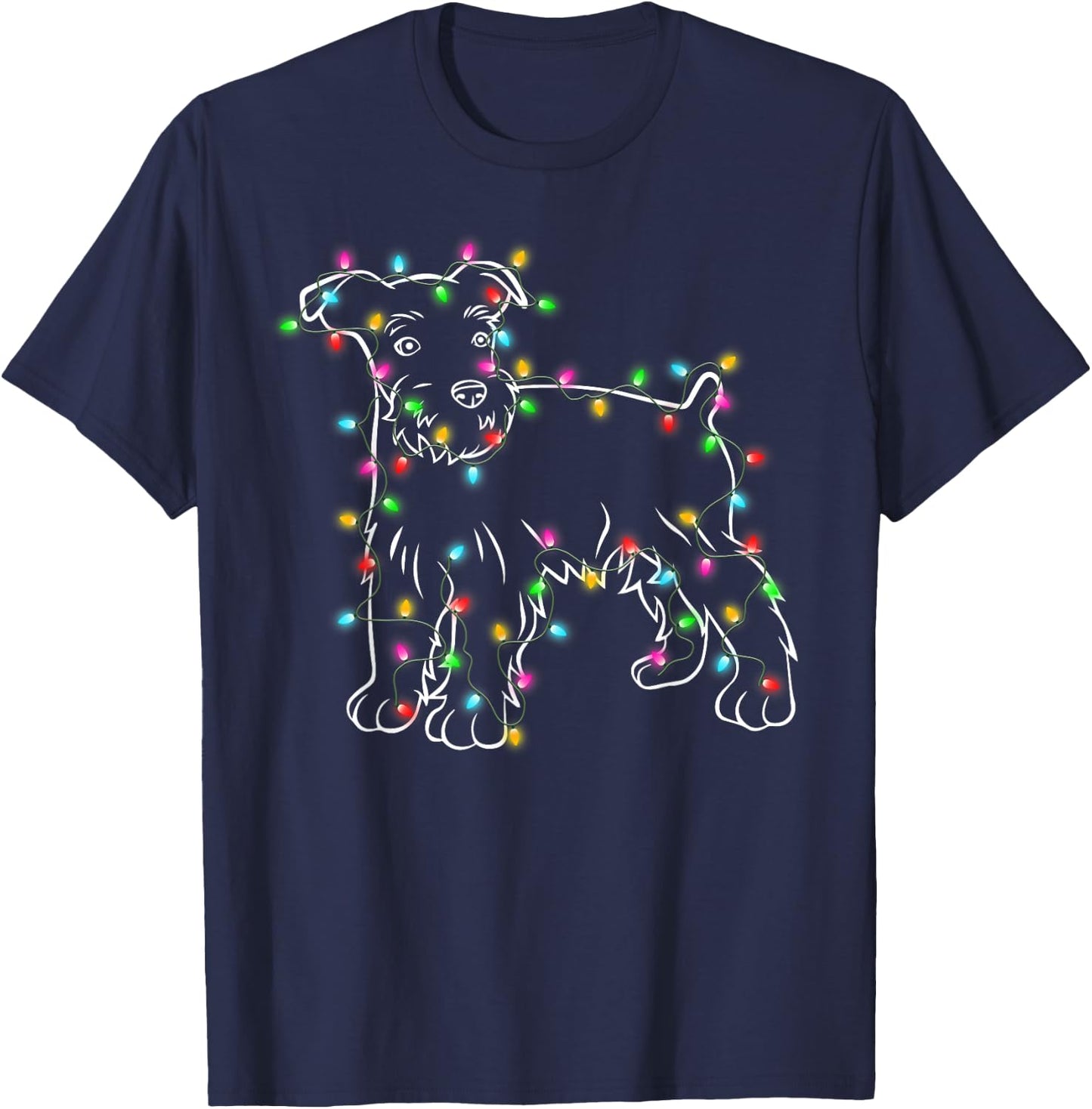 Schnauzer Dogs Tree Christmas Sweater Xmas Pet Animal Dog Women Kids T-Shirt - T-Shirt | Navy