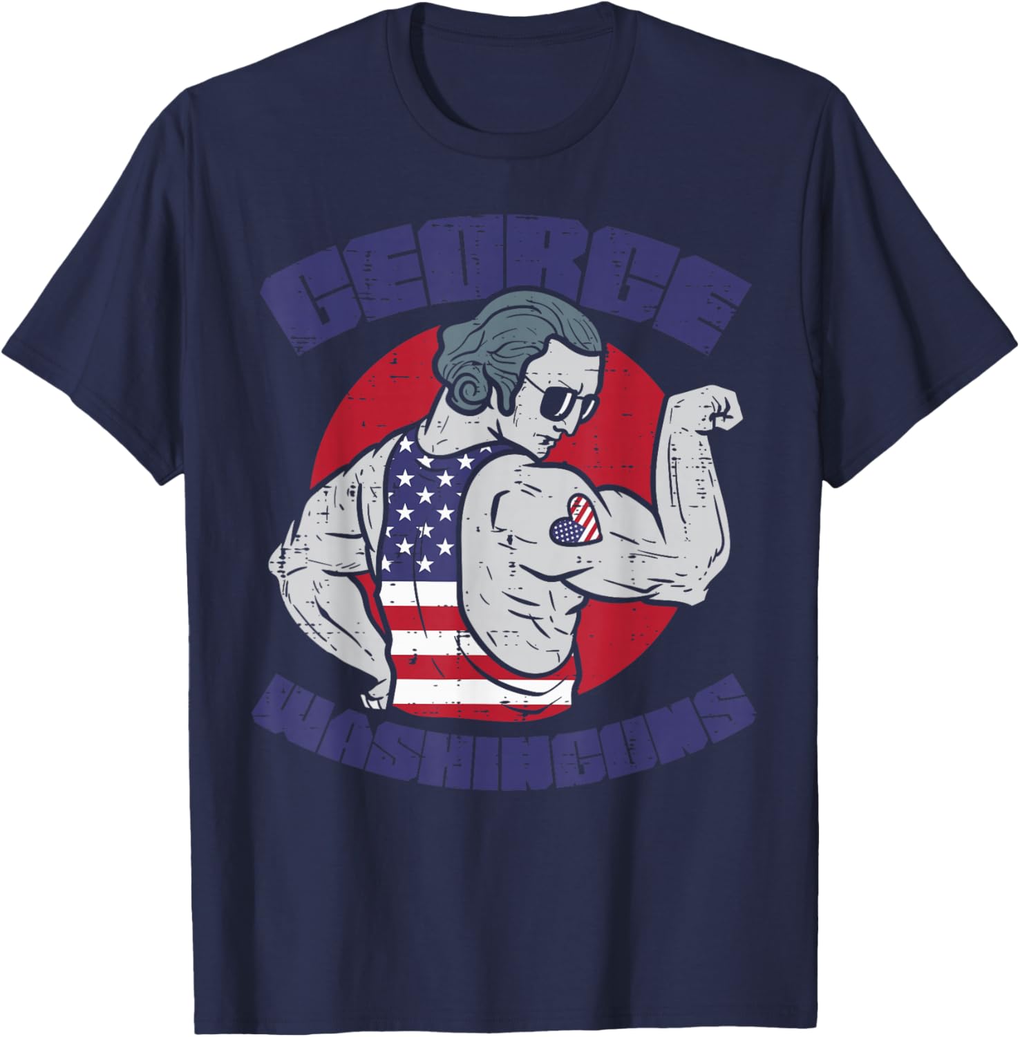 4th July George Washinguns Washington Workout Patriot Men T-Shirt - T-Shirt | Navy