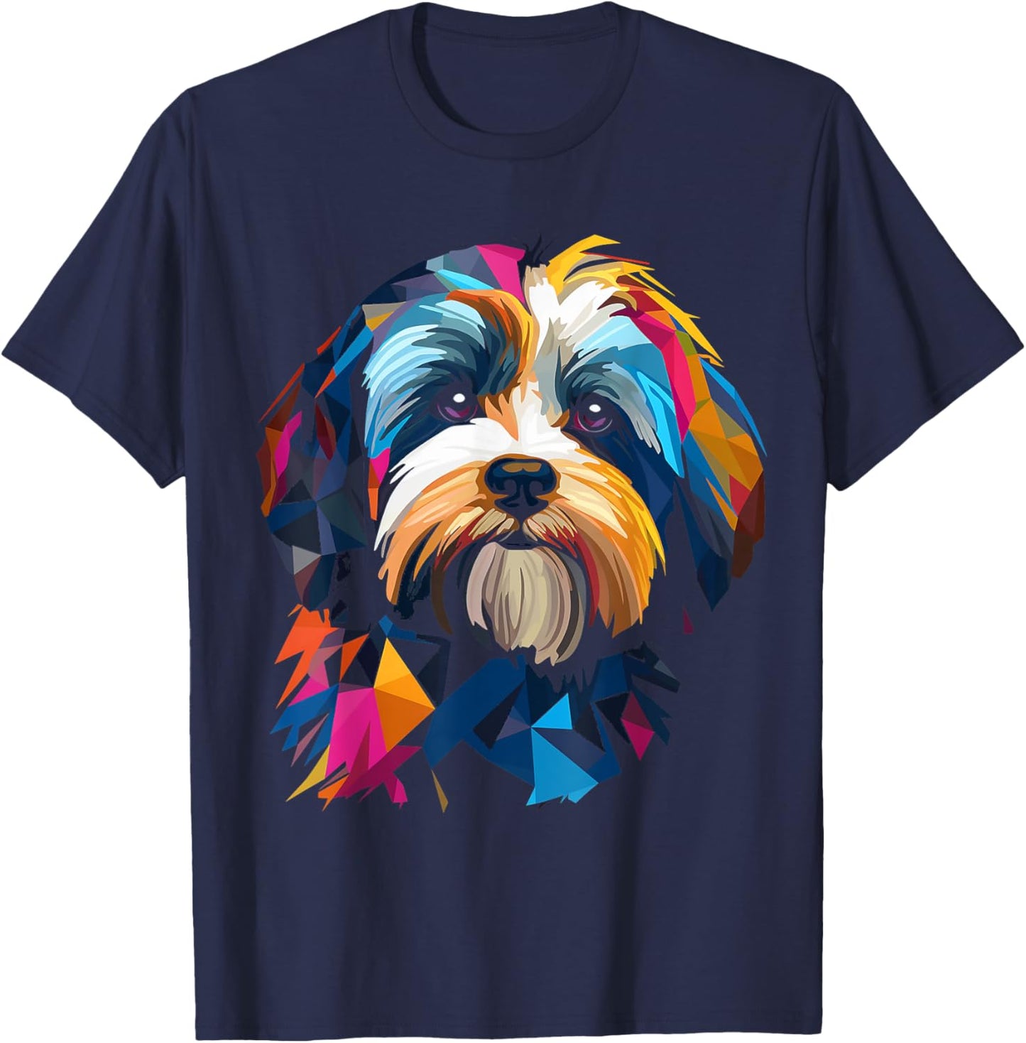 Havaneser Geometrisches Geschenk T-Shirt - T-Shirt | Navy