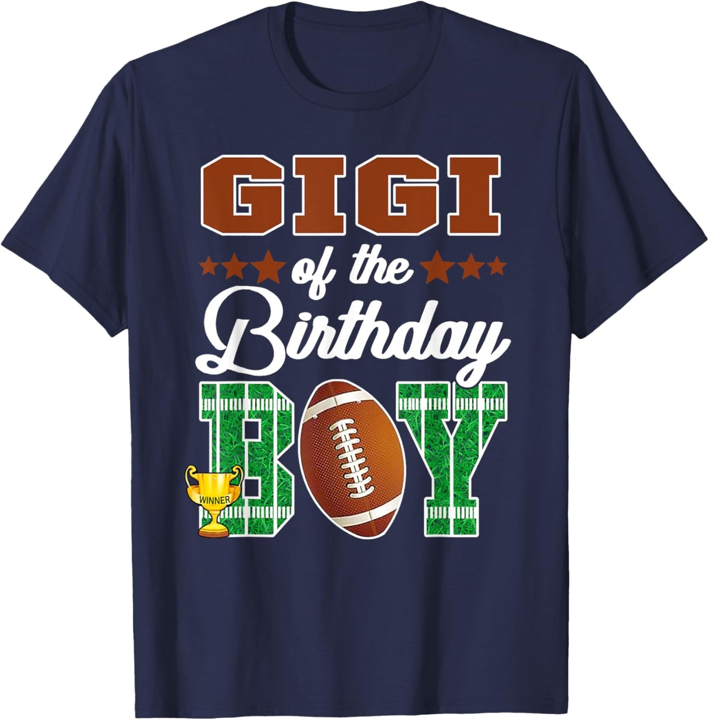 Gigi Of The Birthday Boy Football Party Family Matching T-Shirt - T-Shirt | Navy