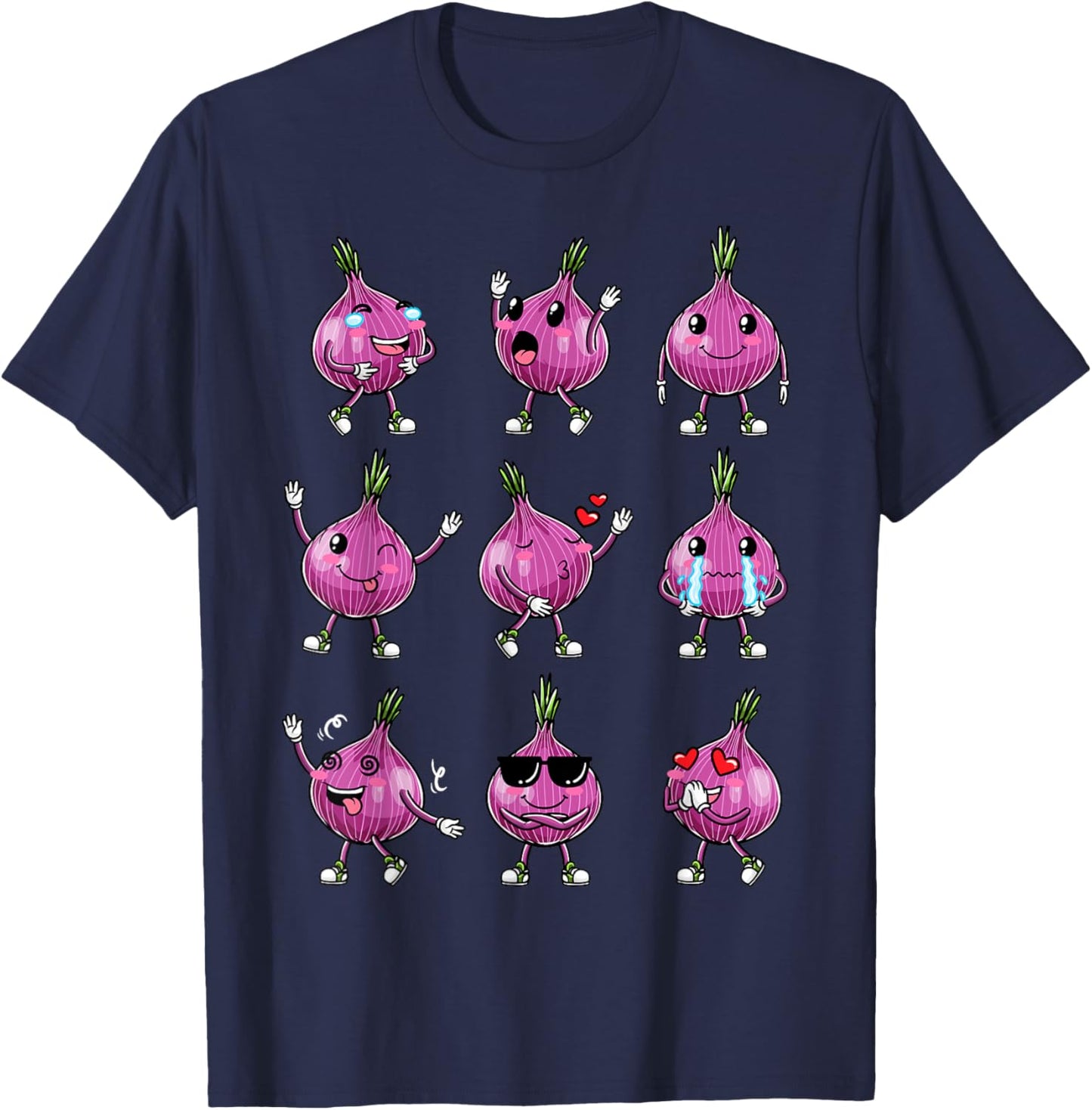 Red Funny Onion T-Shirt - T-Shirt | Navy