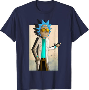 Mademark x Rick and Morty - Rick and Morty Cool Rick of Ricklantis T-Shirt - T-Shirt | Navy