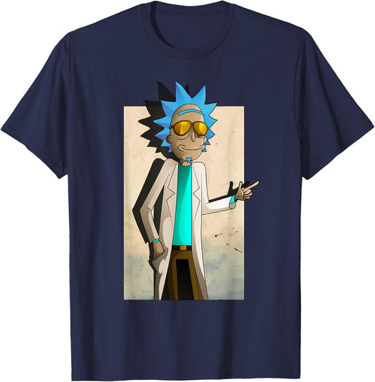 Mademark x Rick and Morty - Rick and Morty Cool Rick of Ricklantis T-Shirt - T-Shirt | Navy