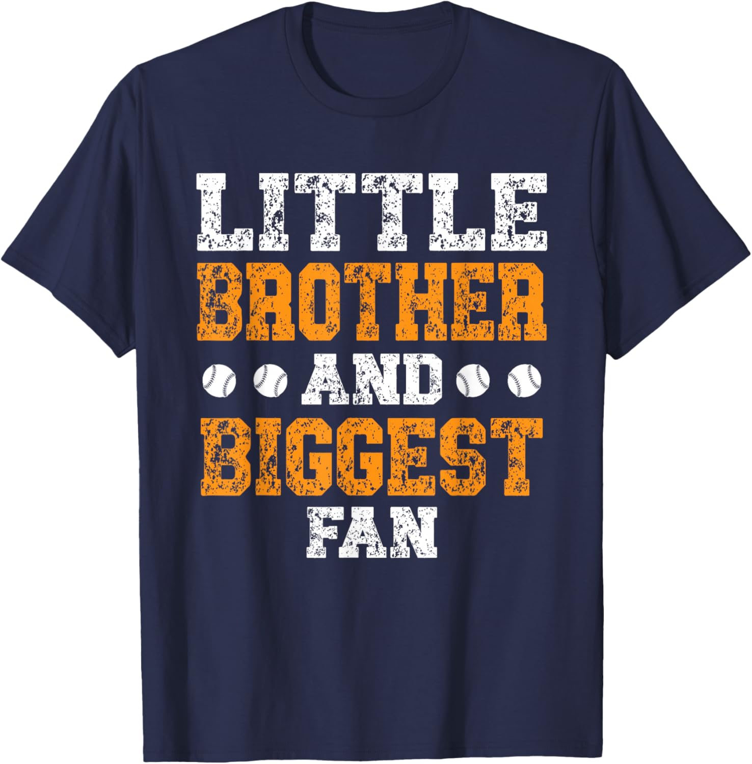 Little brother and biggest fan Softball Baseball Player T-Shirt - T-Shirt | Navy