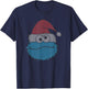 Sesame Street Cookie Monster Distressed Christmas Santa Hat T-Shirt - T-Shirt | Navy