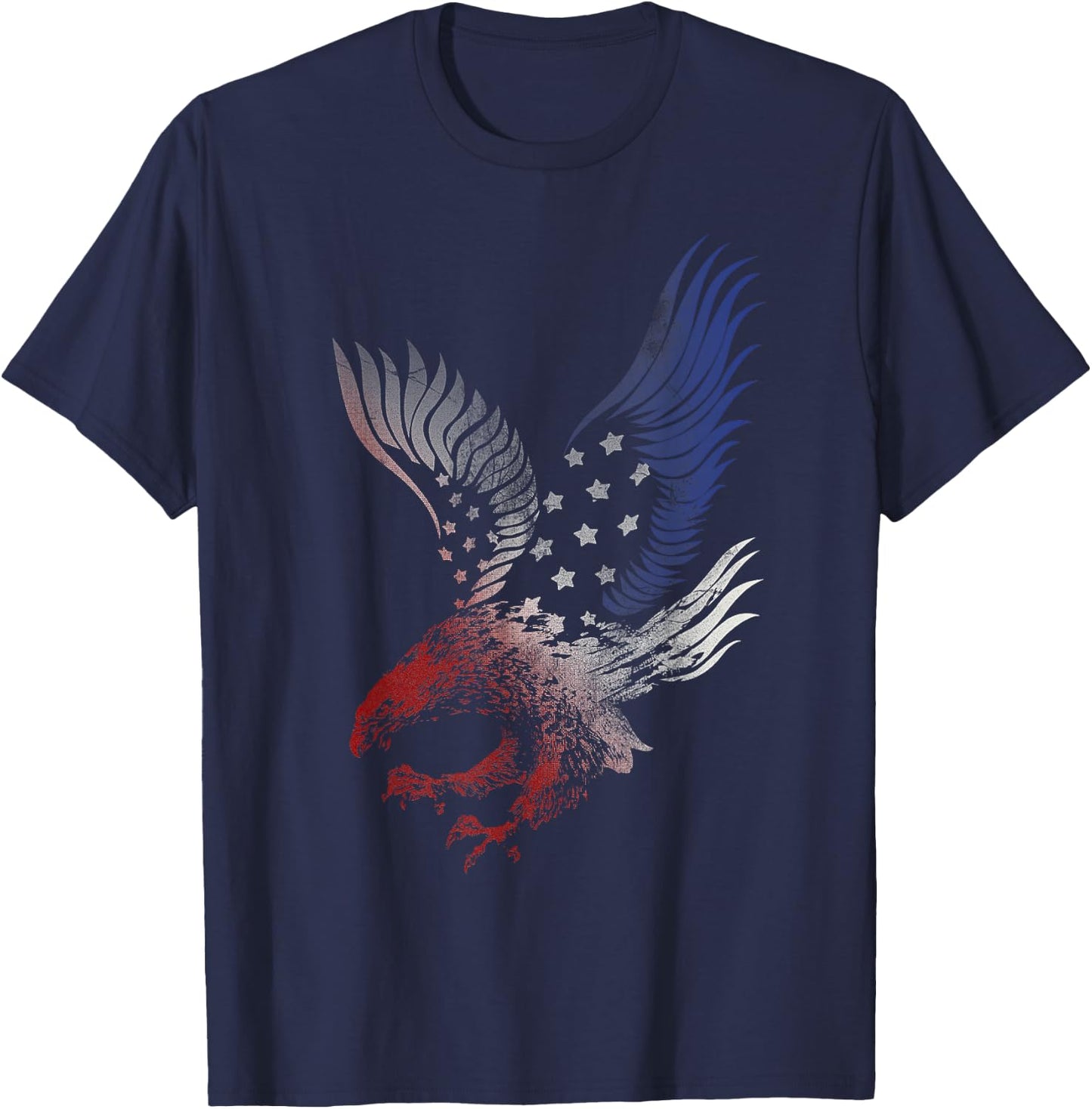 American Flying Eagle Swooping USA Flag Silhouette T-Shirt - T-Shirt | Navy