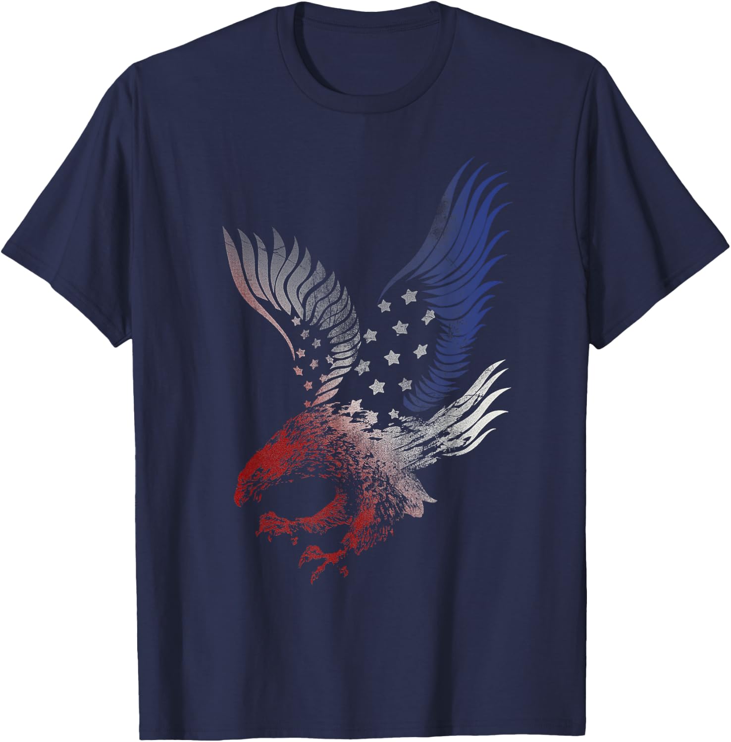 American Flying Eagle Swooping USA Flag Silhouette T-Shirt - T-Shirt | Navy