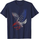 American Flying Eagle Swooping USA Flag Silhouette T-Shirt - T-Shirt | Navy