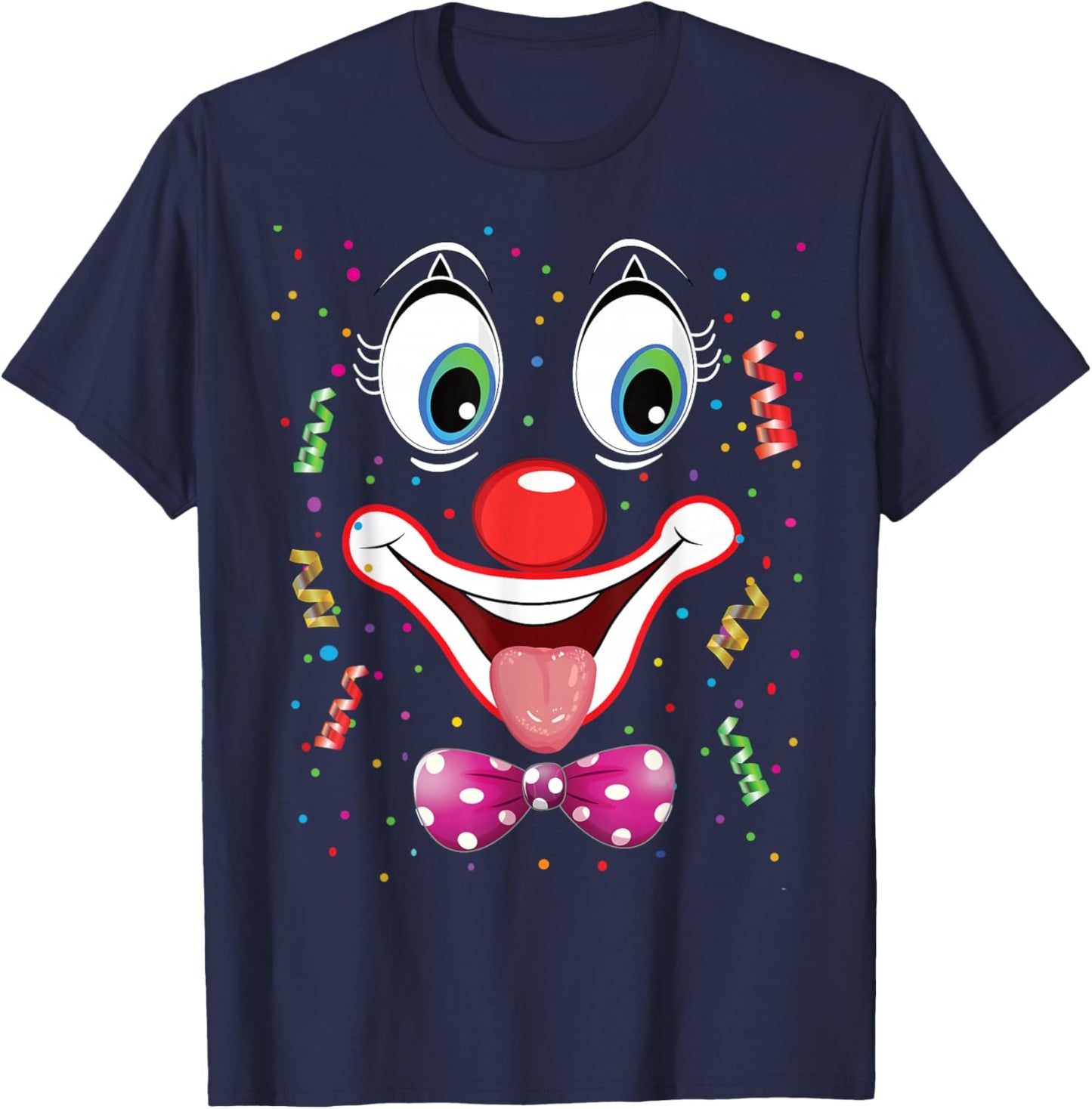 Carnival Clown Face Circus Costume Kids Men Women Carnivals T-Shirt - T-Shirt | Navy